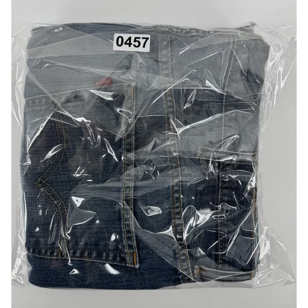 Levi's Size 44x30 Blue Denim Jeans Regular Fit Straight Leg Red Tab